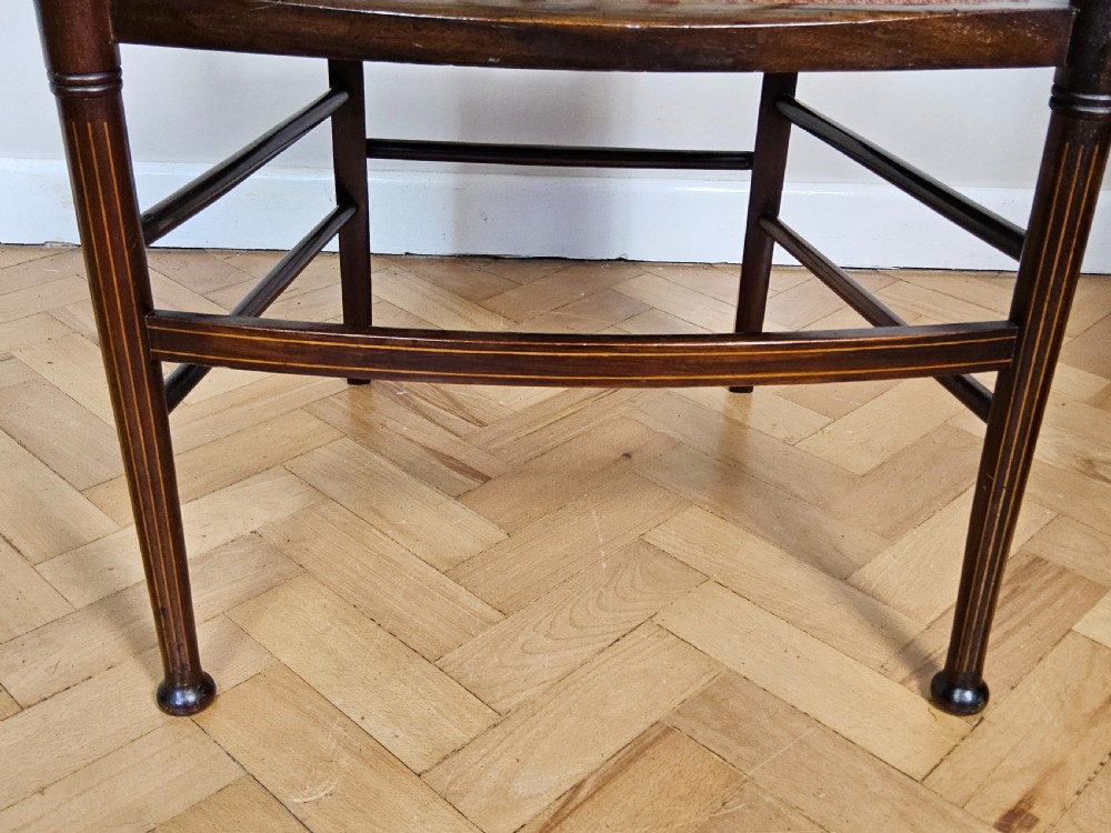 Edwardian inlaid mahogany elbow chair View VI