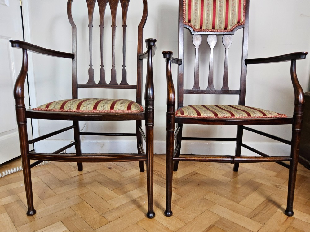 Edwardian mahogany elbow chair View IX