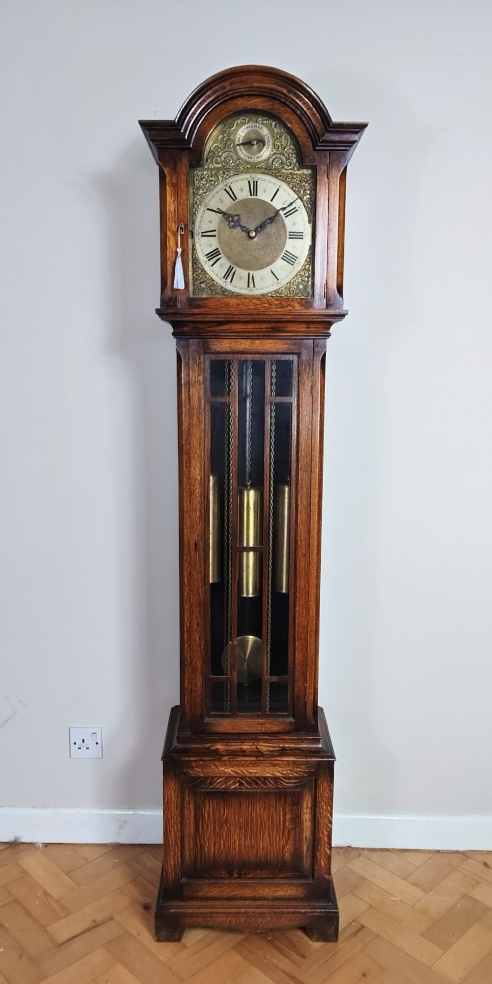 Astragal Glazed Quarter Chiming Grandmother Longcase Clock 