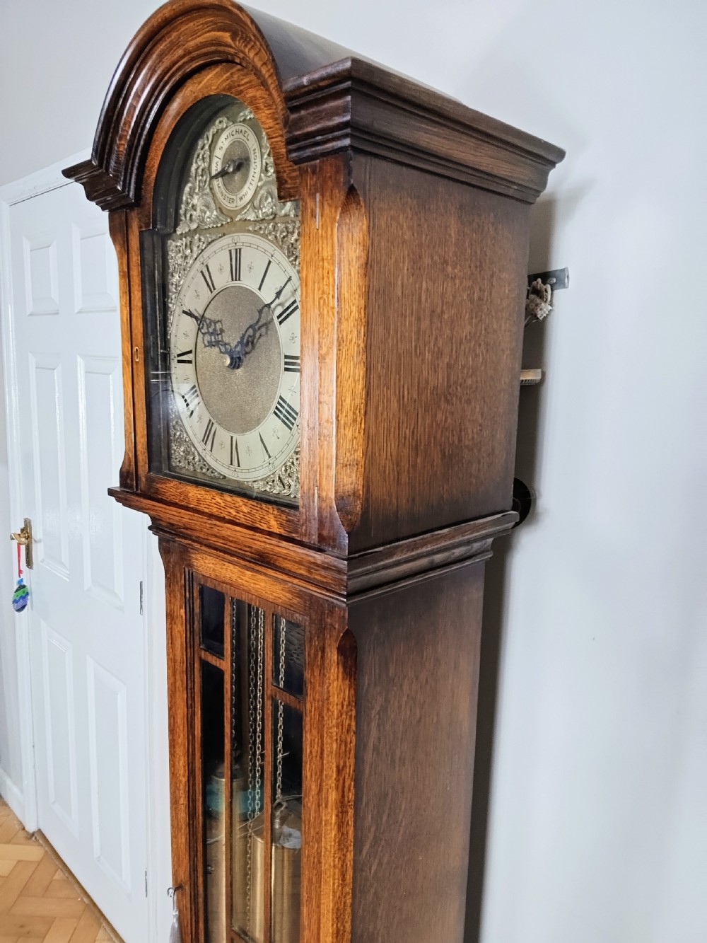 Astragal Glazed Quarter Chiming Grandmother Longcase Clock  View III