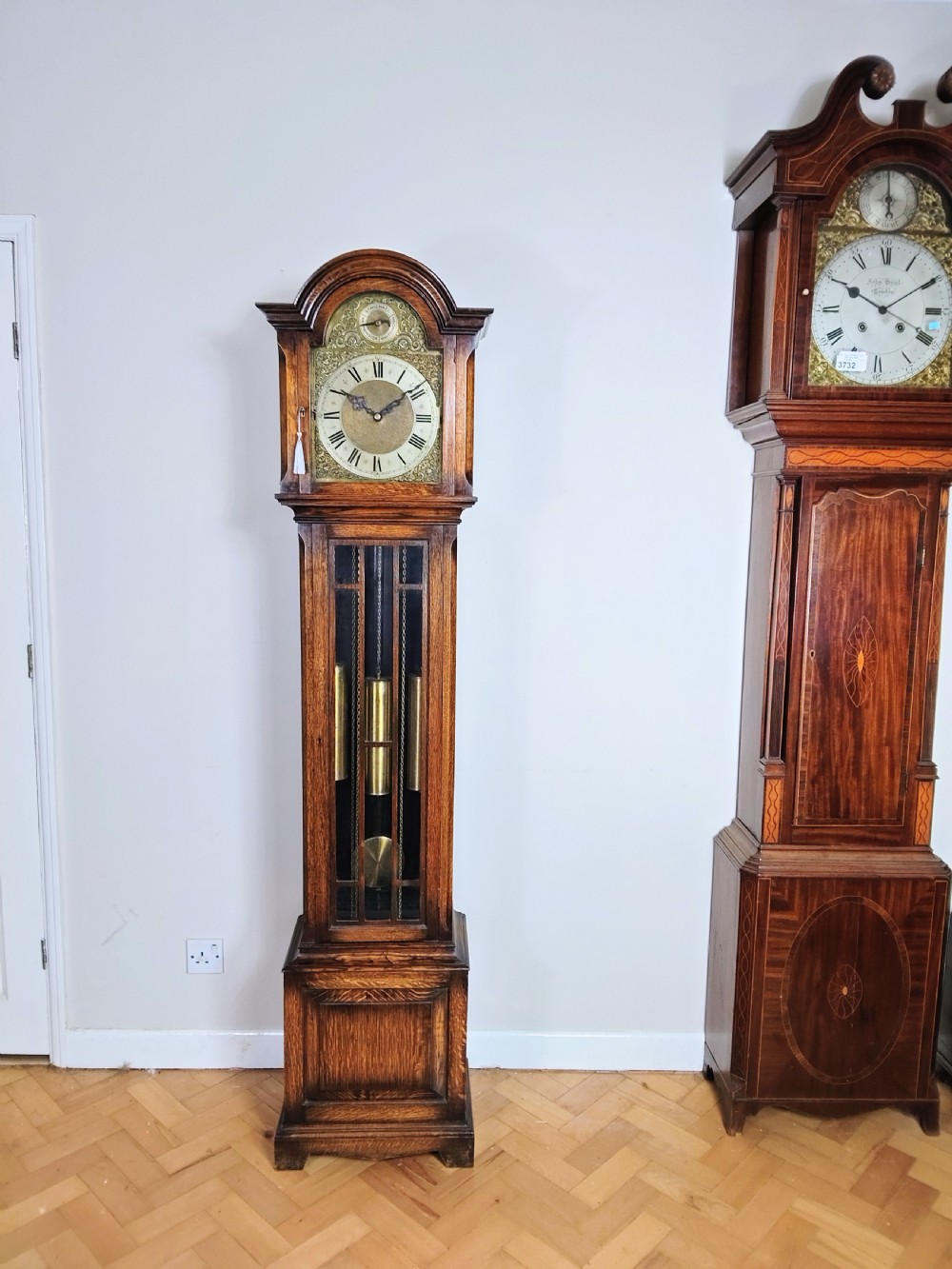 Astragal Glazed Quarter Chiming Grandmother Longcase Clock  View XV