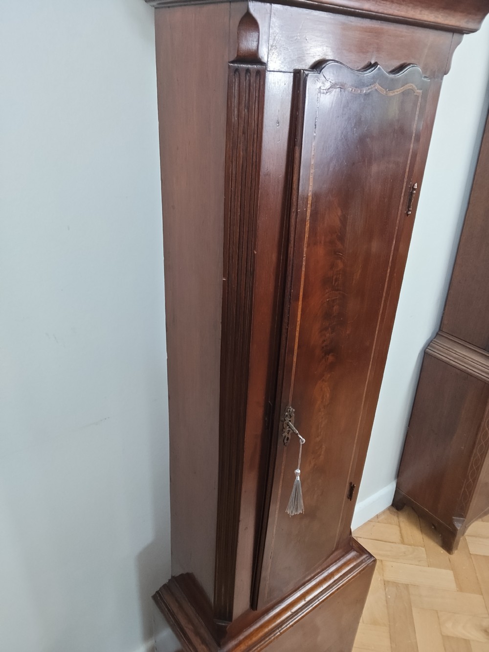 Georgian Mahogany Grandfather Longcase Clock Strike/Silent View VI