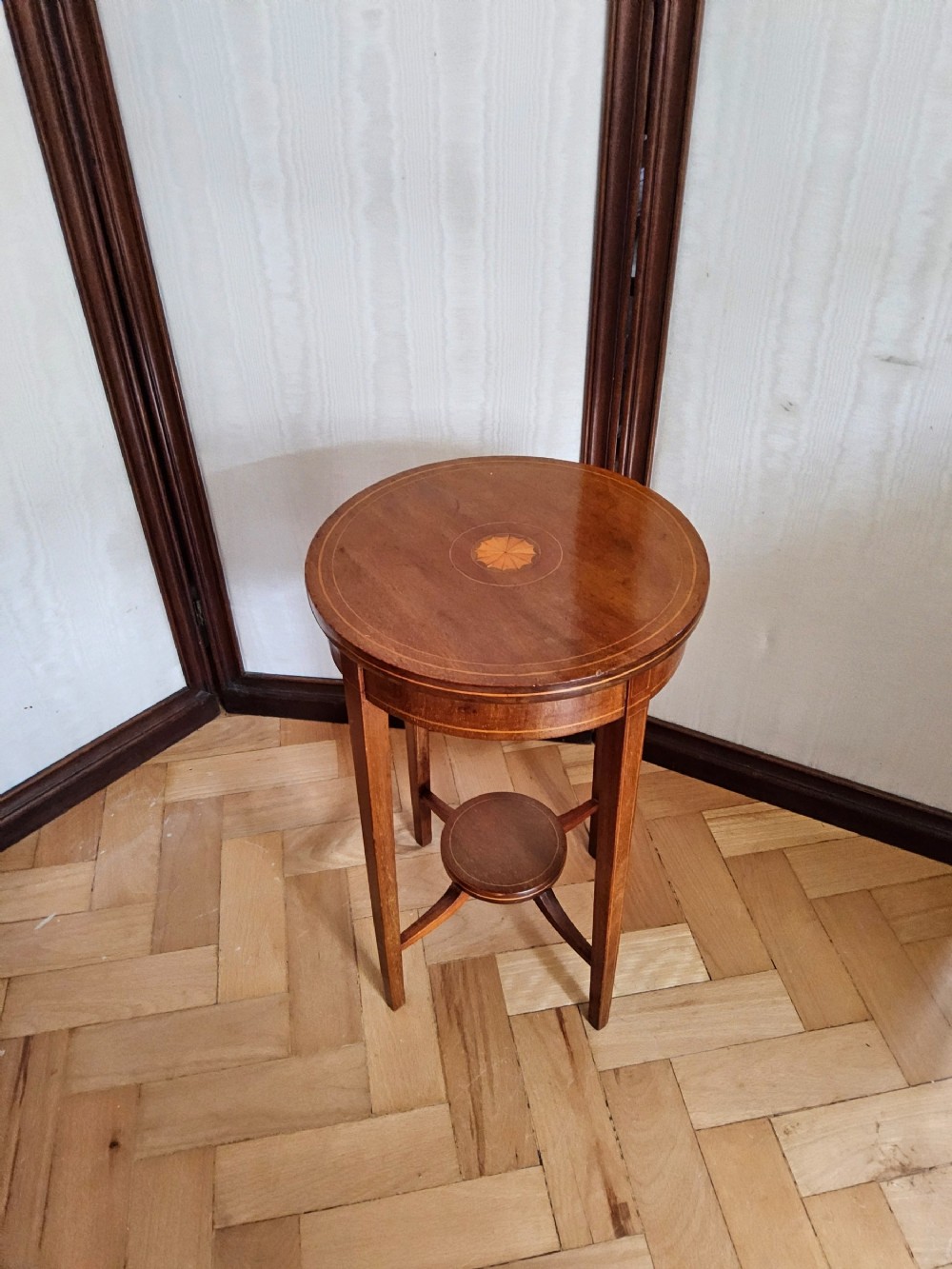 Edwardian Inlaid Mahogany Wine Table 