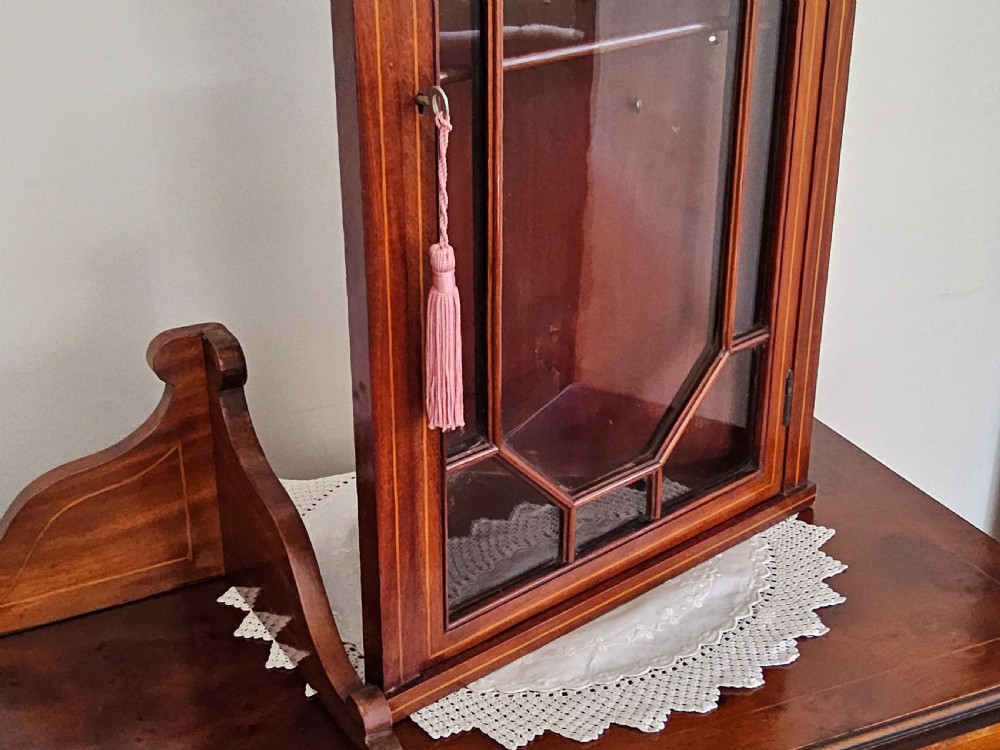 Edwardian mahogany small wall hanging corner cabinet cupboard View IV