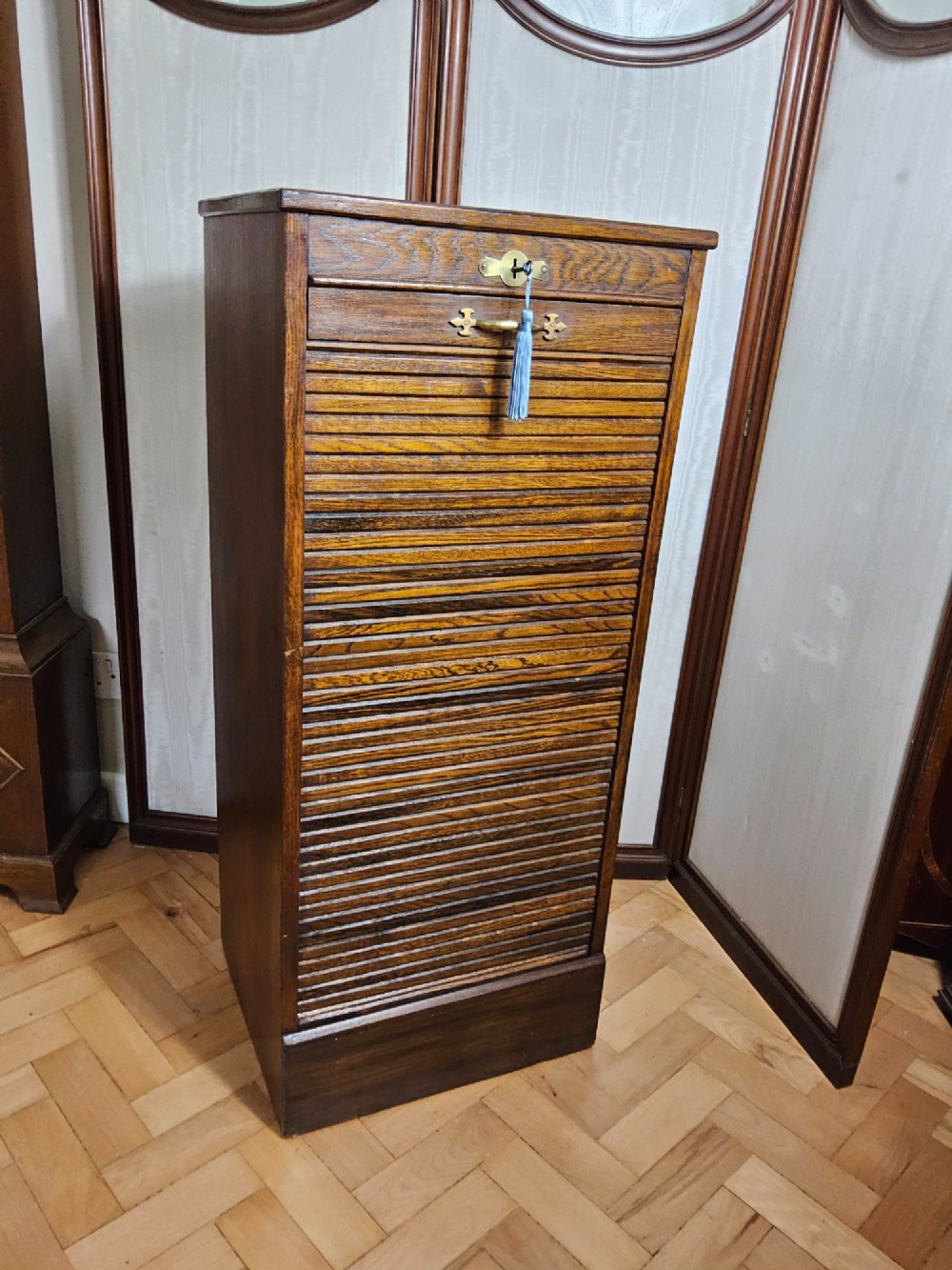 Oak Tambour Cabinet