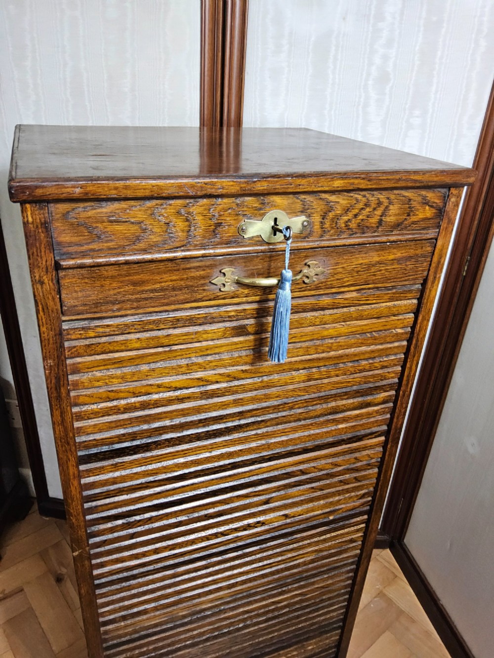 Oak Tambour Cabinet View II