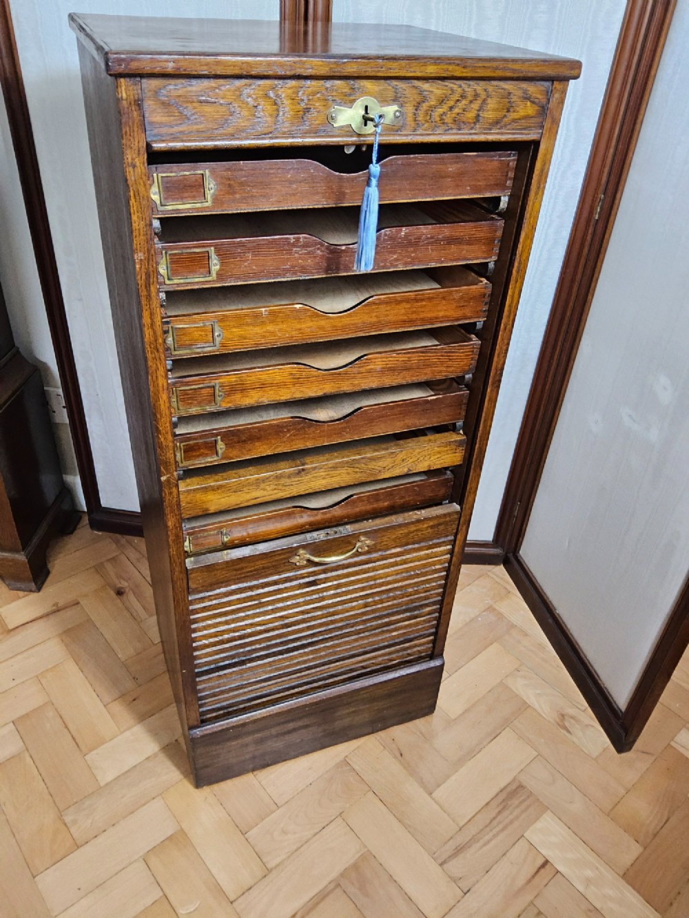 Oak Tambour Cabinet View III