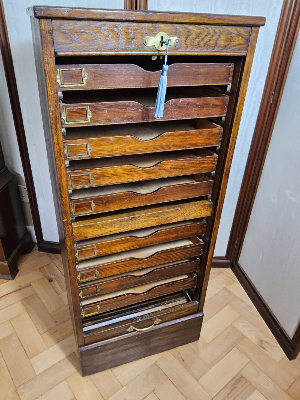 Oak Tambour Cabinet View V
