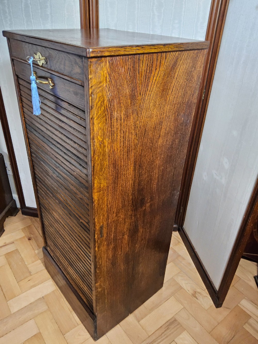 Oak Tambour Cabinet View VII