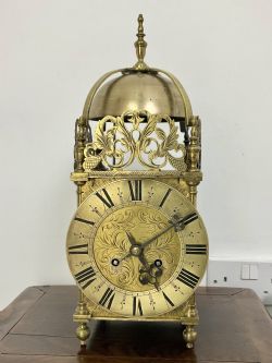QUARTER STRIKING TWO BELL BRASS LANTERN CLOCK BY PEERLESS MATHIAS BAUERLE