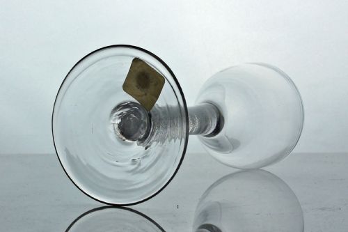 GEORGIAN ENGLISH HANDBLOWN DOUBLE SERIES OPAQUE TWIST WINE GLASS - ADDITIONAL PHOTO 2