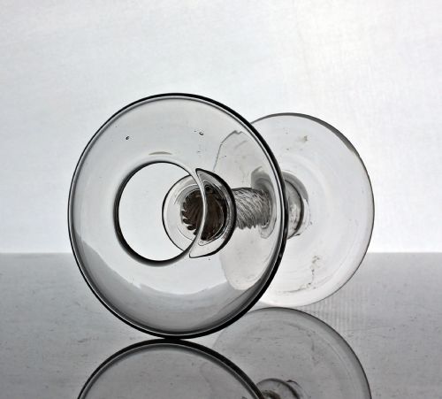 GEORGIAN INCISED TWIST STEM SMALL OIL LAMP - ADDITIONAL PHOTO 2
