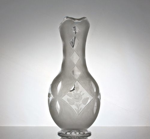 VICTORIAN RICHARDSONS OF STOURBRIDGE CUT AND ENGRAVED SET OF WATER JUG AND TWO GOBLETS - ADDITIONAL PHOTO 3