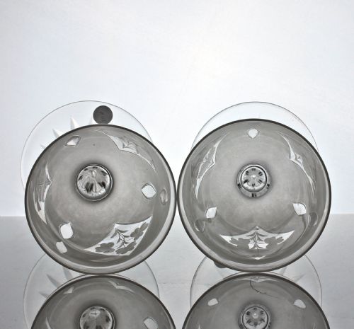 VICTORIAN RICHARDSONS OF STOURBRIDGE CUT AND ENGRAVED SET OF WATER JUG AND TWO GOBLETS - ADDITIONAL PHOTO 9