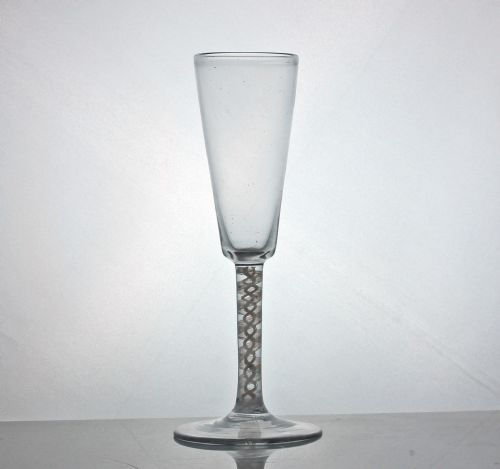 georgian continental double series opaque twist ale glass - CATEGORY: ANTIQUE GLASS - DATED 18TH CENTURY