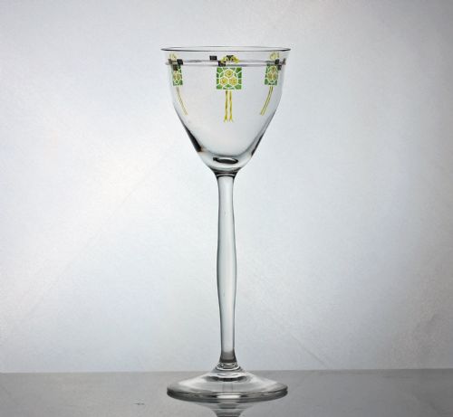 SET OF SIX EARLY 20TH CENTURY THERESIENTHAL ENAMELLED WINE GLASSES - ADDITIONAL PHOTO 1