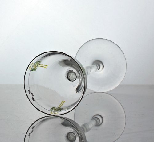 SET OF SIX EARLY 20TH CENTURY THERESIENTHAL ENAMELLED WINE GLASSES - ADDITIONAL PHOTO 3