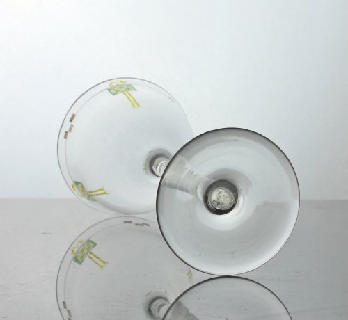 SET OF SIX EARLY 20TH CENTURY THERESIENTHAL ENAMELLED WINE GLASSES - ADDITIONAL PHOTO 4