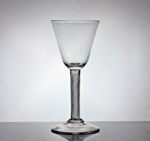georgian multi spiral air twist wine goblet - CATEGORY: ANTIQUE GLASS - DATED 18TH CENTURY