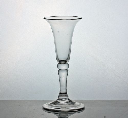 georgian balustroid gin glass - CATEGORY: ANTIQUE GLASS - DATED 18TH CENTURY
