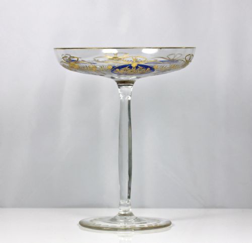 enamelled and gilded tazza attributed to moser - CATEGORY: ANTIQUE GLASS - DATED 19TH CENTURY
