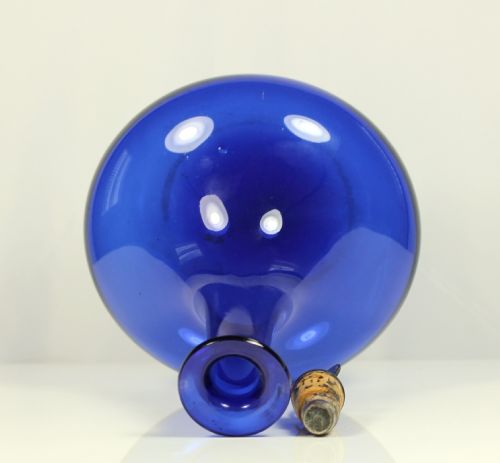 WILLIAM IVEARLY VICTORIAN BRISTOL BLUE MELL DECANTER - ADDITIONAL PHOTO 2