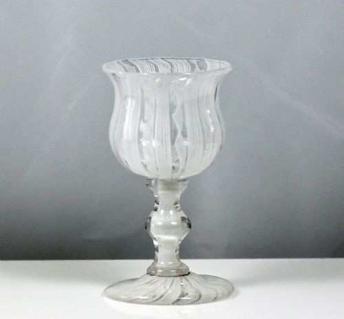 19TH CENTURY VENETIAN LATTICINO STRIPED DRAM GLASS - ADDITIONAL PHOTO 1