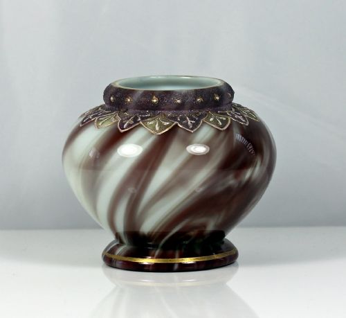 victorian small loetz carneol vase - CATEGORY: ANTIQUE GLASS - DATED 19TH CENTURY