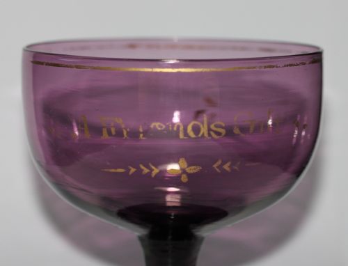 GEORGIAN HANDBLOWN GILDED PALE AMETHYST GLASS CREAM JUG AND SUGAR BOWL - ADDITIONAL PHOTO 4