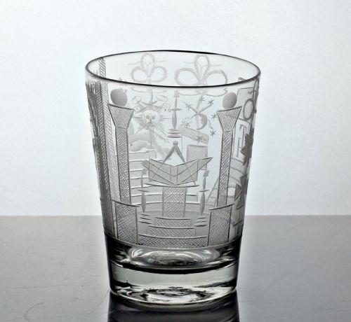 GEORGIAN ENGLISH MASONIC ENGRAVED TUMBLER - ADDITIONAL PHOTO 2
