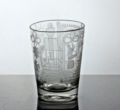 GEORGIAN ENGLISH MASONIC ENGRAVED TUMBLER - ADDITIONAL PHOTO 4