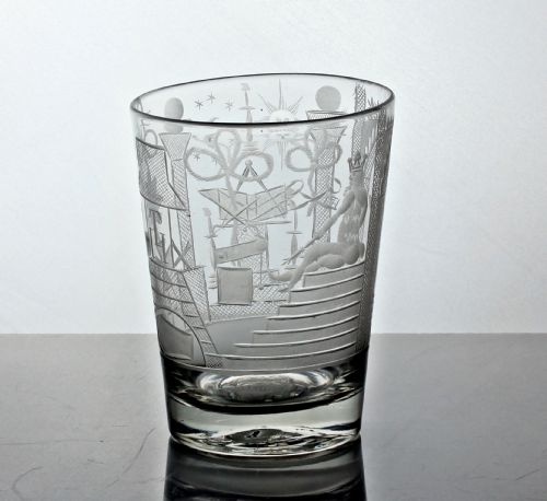 GEORGIAN ENGLISH MASONIC ENGRAVED TUMBLER - ADDITIONAL PHOTO 5