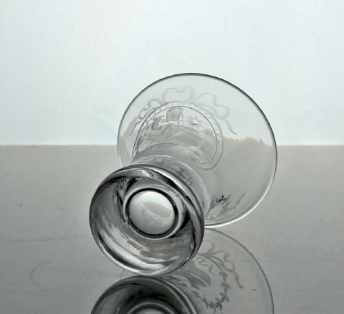 GEORGIAN ENGLISH MASONICENGRAVED FIRING GLASS - ADDITIONAL PHOTO 2