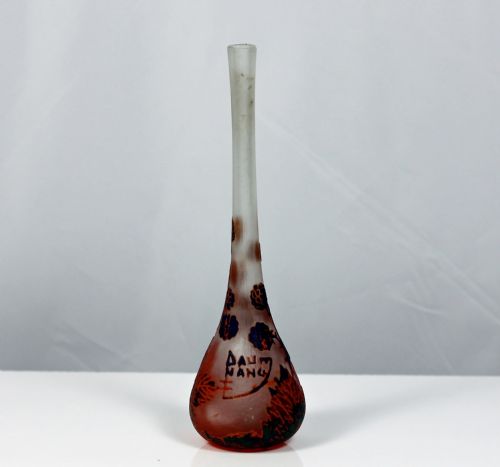 daum nancy cameo glass solifleur vase - CATEGORY: ANTIQUE GLASS - DATED 1910