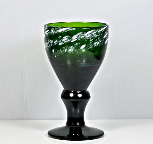 GEORGIAN SCARCE NAILSEA GREEN AND WHITE GOBLET - ADDITIONAL PHOTO 1
