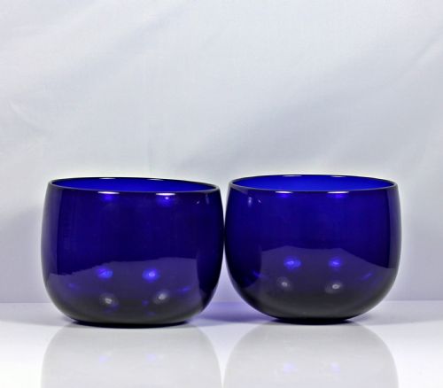 WILLIAM IVEARLY VICTORIAN SET OF SIX BRISTOL BLUE FINGER BOWLS - ADDITIONAL PHOTO 1