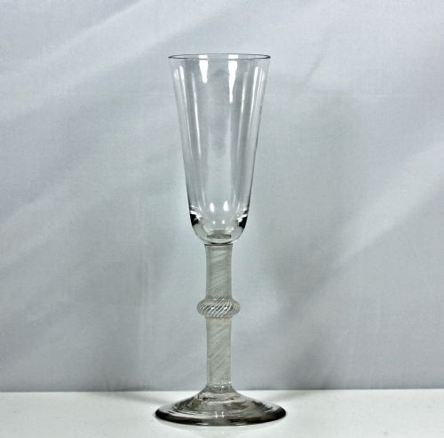 GEORGIAN KNOPPED MULTI SPIRAL OPAQUE TWIST ALE GLASS C1765 - ADDITIONAL PHOTO 1