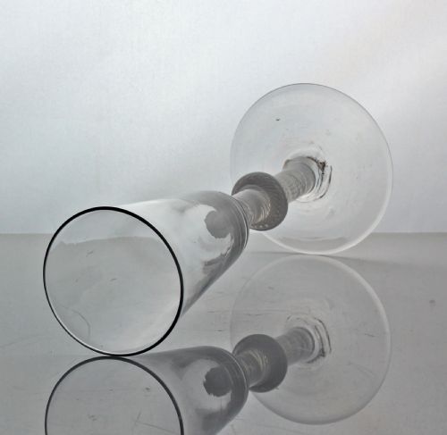 GEORGIAN KNOPPED MULTI SPIRAL OPAQUE TWIST ALE GLASS C1765 - ADDITIONAL PHOTO 2