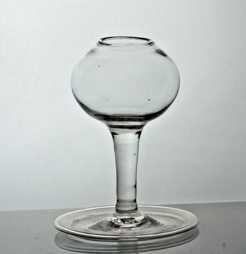 georgian plain stem oil lamp - CATEGORY: ANTIQUE GLASS - DATED 18TH CENTURY