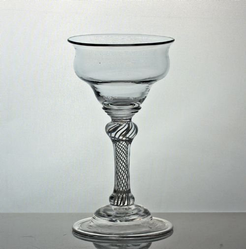 georgian rare tall double series opaque twist sweetmeat glass - CATEGORY: ANTIQUE GLASS - DATED 18TH CENTURY
