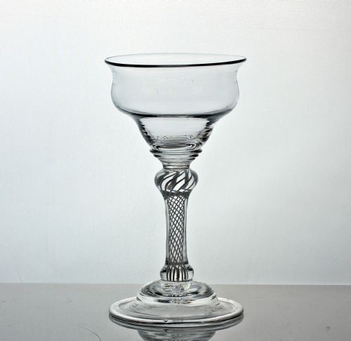 GEORGIAN RARE TALL DOUBLE SERIES OPAQUE TWIST SWEETMEAT GLASS - ADDITIONAL PHOTO 3