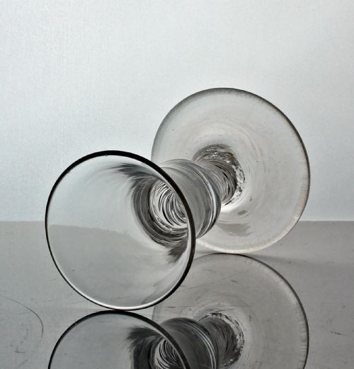 GEORGIAN MULTI SPIRAL AIR TWIST FIRING GLASS BELL BOWL - ADDITIONAL PHOTO 1