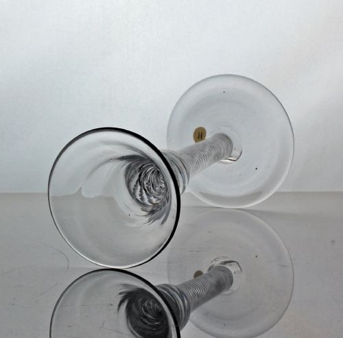 GEORGIAN MULTI SPIRAL AIR TWIST WINE GLASS BELL BOWL - ADDITIONAL PHOTO 1