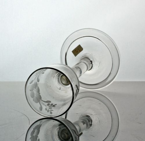 GEORGIAN ENGRAVED PLAIN STEM WINE GLASS - ADDITIONAL PHOTO 2