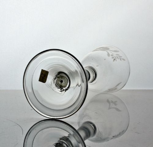 GEORGIAN ENGRAVED PLAIN STEM WINE GLASS - ADDITIONAL PHOTO 3