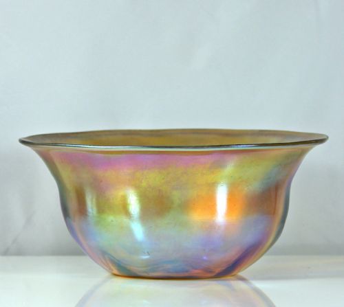 lc tiffany favrile bowl - CATEGORY: ANTIQUE GLASS - DATED 1890