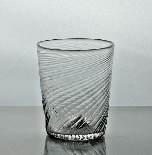 georgian tightly wrythenmoulded small glass tumbler - CATEGORY: ANTIQUE GLASS - DATED 18TH CENTURY