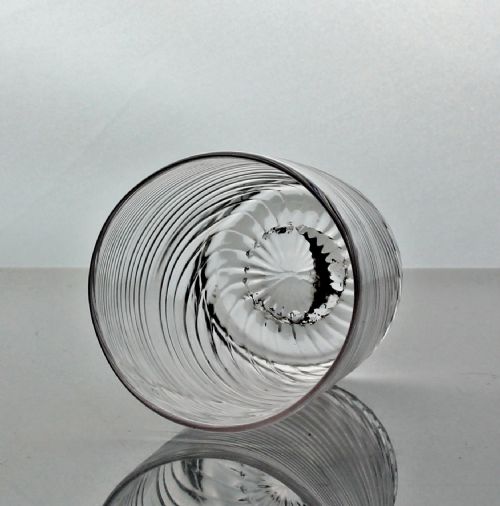 GEORGIAN TIGHTLY WRYTHENMOULDED SMALL GLASS TUMBLER - ADDITIONAL PHOTO 1