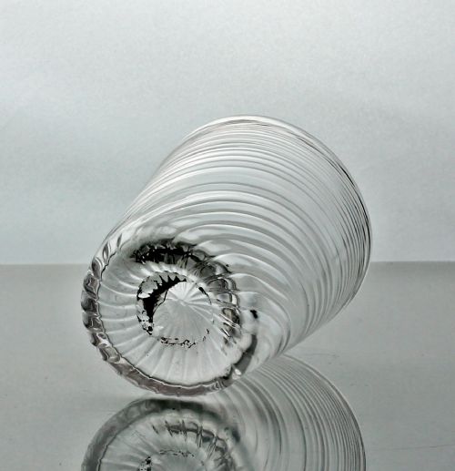 GEORGIAN TIGHTLY WRYTHENMOULDED SMALL GLASS TUMBLER - ADDITIONAL PHOTO 2