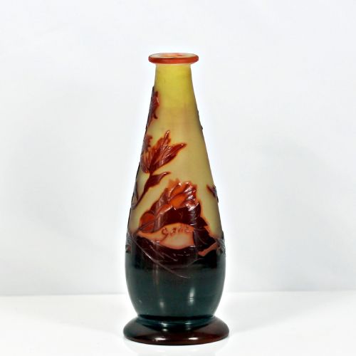 gall cameo glass bud vase - CATEGORY: ANTIQUE GLASS - DATED 1910